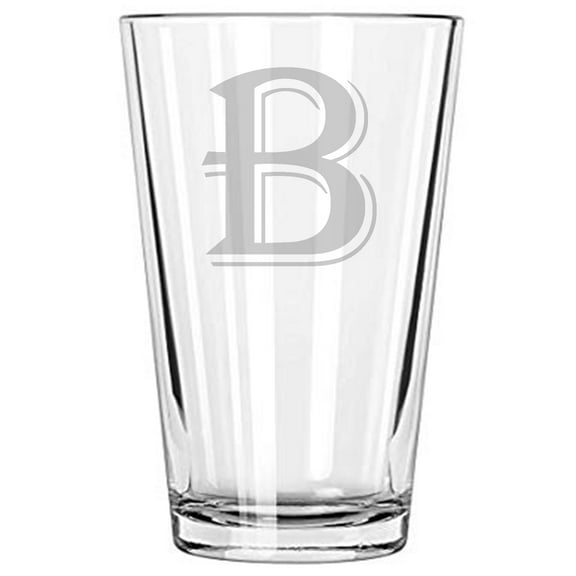 16OZ MONOGRAM BEER GLASS B