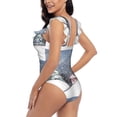 thumbnail image 6 of Picia Watercolor Winter Landscape For Christmas Blooming Jelly Womens Tummy Control Bathing Suits Slimming Ruffle Swimsuit One Piece Lace Swimwear-, 6 of 8