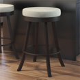 thumbnail image 3 of Amisco Logan 26.88" PVC and Metal Swivel Counter Stool in Light Beige/Dark Brown, 3 of 3