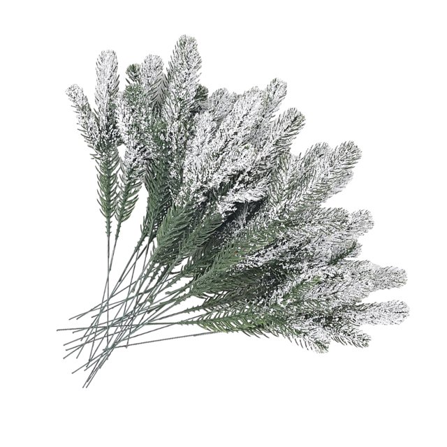Cateissary 24 Uds. De tallos de pino sintético, decoración del hogar, decoración del hogar, árbol de Navidad, plantas decorativas para el verde con espuma 24PCS