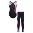 thumbnail image 1 of YONGHS Kids Girls Athletic Gymnastic Outfit Leotard with Leggings Set 6-14, 1 of 7
