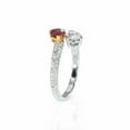 thumbnail image 3 of Pear Cut Diamond Ring, Two Tone Metal Ring, Bypass Diamond Engagement Ring, Toi Et Moi Diamond & Ruby Ring, Micro Pave Set Shank Diamond Ring, 2.3 Ct Simulated Diamond, 925 Sterling Silver, 3 of 4