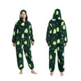 thumbnail image 2 of Unisex Adult Onesie Pajamas Cute Thickened Couples Fuzzy Long Sleeve Zip up Sleepwear Jumpsuit Matching Pjs Loungewear Army Green M, 2 of 4
