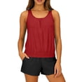 thumbnail image 2 of Women's Tankini Swimsuits Set Summer Wire Free Padded Tank Top and Shorts Bathing Suits Two Piece Set Women's Casual Printed Plus Size Loose Vacation Beach Tankini Separate Swimsuit Set, 2 of 7