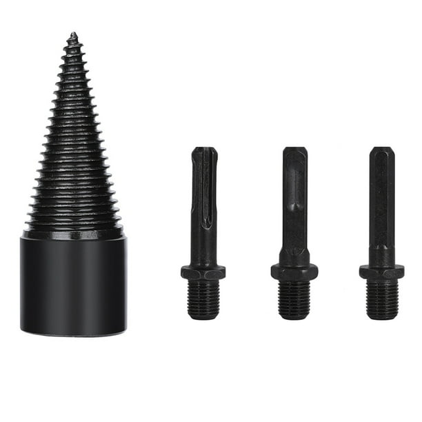 3Pcs Drill Bit Removable Cones Kindling Wood Splitting Logs Bits