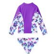 thumbnail image 2 of TTAO Girls Long Sleeve Swimsuit Rash Guard Shirts with Breifs Set Water Sports Seaside Beachwear Purple 10, 2 of 5