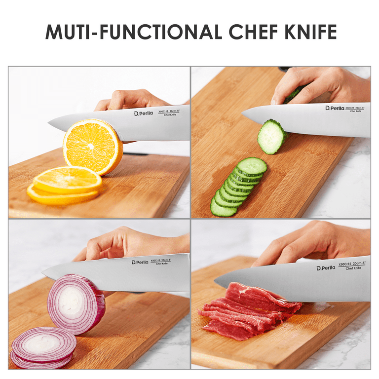 DEIK Knife Set, High Carbon Stainless Steel Kitchen Knife Set 16PCS, Super  Sharp Cutlery Knife with Carving Fork and Serrated Steak Knives, Wood Knife  Block