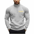thumbnail image 2 of LpwkSSA Men's Fleece Lined Sport Blouse Long Sleeve Stand Collar Zipper Pullover T-Shirt With Pocket For Winter Daily Wear Gray XL, 2 of 4