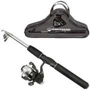 Wakeman 80-FSH6001 Spinning Reel, Carbon Fiber & Steel Telescopic Pole Fishing Rod & Reel Combo , Black
