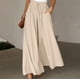 thumbnail image 1 of Pantalones de verano de pierna ancha para mujer, cinturón elástico, pierna ancha, cintura alta, culottes largos para mujer, 1 of 6