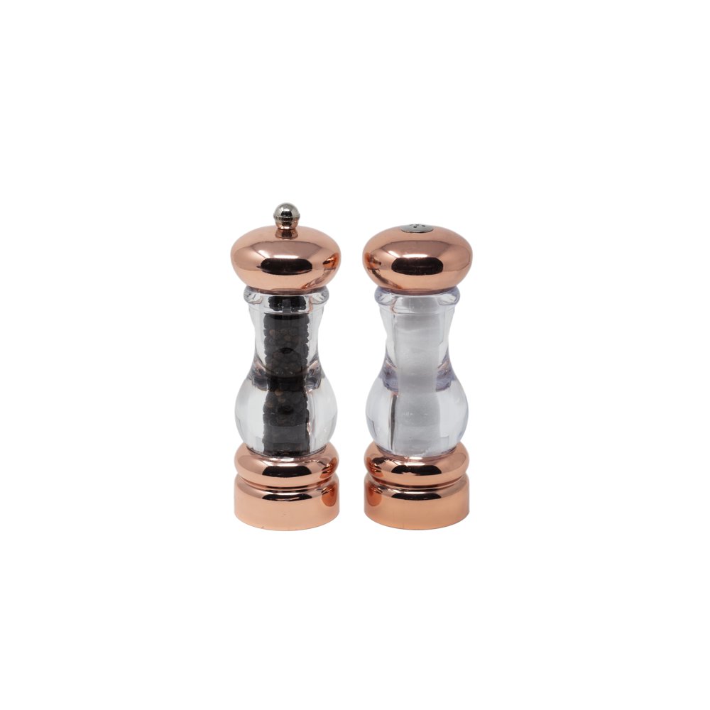 Olde Thompson Del Norte Salt Shaker and Pepper Mill Set, Plated Copper
