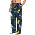 thumbnail image 2 of Uemuo Space and Animals Pattern Men's Wide Leg Palazzo Lounge Pants with Pockets Light Weight Loose Comfy Casual Pajama Pants-XX-Large, 2 of 9