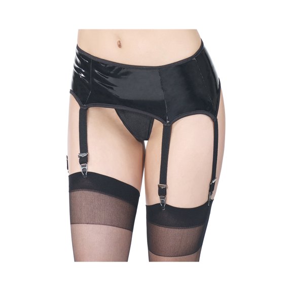 Coquette Wet Look Garter Belt, Pleather Garter Belt