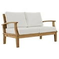 thumbnail image 3 of Modway Marina 7 Piece Outdoor Teak Sofa Set in Natural and White, 3 of 6