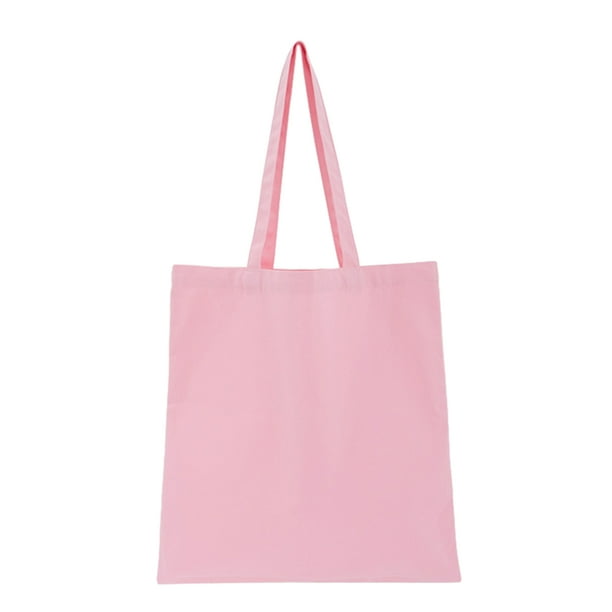 Qarigey Capacidad grande del bolso de compras resistente y durable hecho con la bolsa de asas de la capacidad grande del algodón de la Bolsas de mensajero y de hombro rosa