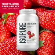 Isopure Zero Carb Protein Powder, Strawberries & Cream, 25g Protein, 3 Lb