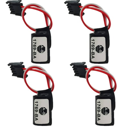 TrendyChic (4-Pack) 1769-BA 1000mAh 3V Non-Rechargeable Lithium Battery for SLC PLC SLC500 Battery 1769-BA 5/04 5/03 5/02 5/01