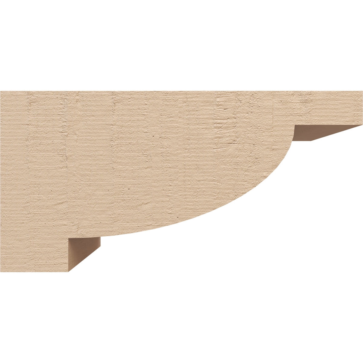 5"W x 10"D x 5"H Wide Alpine Rough Cedar Woodgrain TimberThane Corbel, Primed Tan