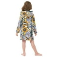 thumbnail image 5 of FORMRS Niños Bathrobe Unisex Hooded Robe Soft Plush Pajamas Sleepwear, Size 10-12T, Purple Flowers, 5 of 7