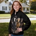 thumbnail image 3 of Uorisanigo Kids Sweatshirt Girls Half Zipper Sweatshirts Lightweight Western Horse Long Sleeve Pullover Tops for Vacation Shopping Exercise Wear, Oversized Athletic Shirts Tops, 3 of 7