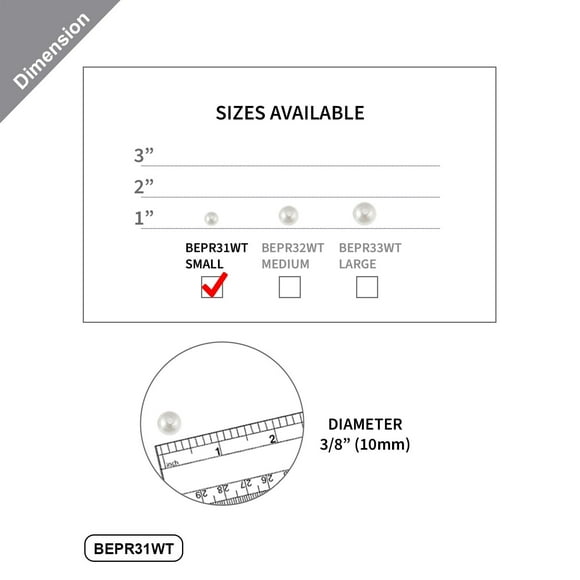 WGV 1 Pound of Decorative Fillers Small White Undrilled Plastic Faux Pearls - 0.4" (10 mm) - 1 Bag