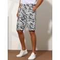 thumbnail image 2 of Unique Bargains Men's Animal Printed Shorts Regular Fit Summer Golf Shorts Pants 32 Zebra Print, 2 of 6