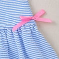 thumbnail image 6 of LIIPEE Girls One-Piece Swimsuits Casual Summer Striped Sleeveless Crew Neck Bow High Elasticity Swimwear With Ruffle Hem Toddler Fashion Bathing Suit Comfortable Cute Beachwear,Sky Blue,6-12 Months, 6 of 7