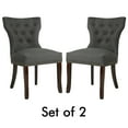 thumbnail image 5 of LONGWIN Classic Tufted Fabric Upholstered Wooden Dining Chair Mid-Back, Charcoal, Set of 2, 5 of 7