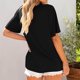 thumbnail image 5 of Sudadera corta,Blusa informal de manga corta para mujer, cuello redondo, lisa, mezcla de poliéster y elastano, ajuste suave y cómodo, ideal para uso diario en casa, sopatenor, 5 of 7