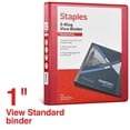 thumbnail image 2 of Staples Standard 1" 3-Ring View Binder Red (58652), 2 of 6
