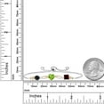 thumbnail image 3 of Gem Stone King Keren Hanan 2.38 Ct Round Black Sapphire Green Peridot 925 Silver and 10K Yellow Gold Lab Grown Diamond Bracelet for Women, 3 of 5