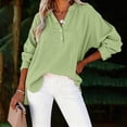 thumbnail image 6 of BODOAO Women Long Sleeve Cotton Linen Blouses Fashion Outfits Solid Color Tunic Tops Soft Breathable Henley Neck Gauze Tops Vacation Shirts Quick Dry Summer Casual Top Travel Top Lounge Light Green L, 6 of 7