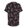 thumbnail image 4 of Garbnen Ribbon Womens Scrub Top Plus Size Stretch V Neck Short Sleeve Shirt Women Xmas Valentine's Day Holiday Prints Nursing Medical Uniform, 4 of 6