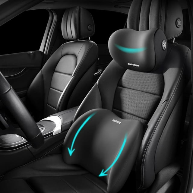 Kit de almohadas de apoyo lumbar y cuello para coche Sothuba