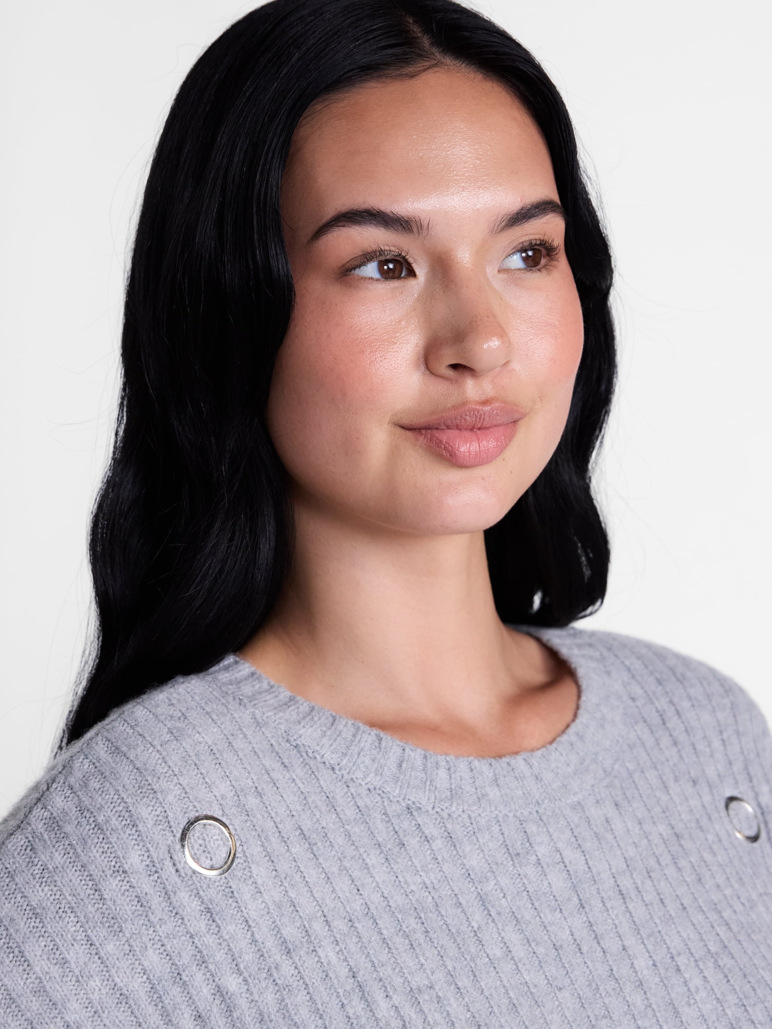 Madden NYC Women's Grommet Sweater with Long Sleeves, Midweight, Sizes XXS-XXL