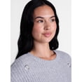 thumbnail image 4 of Madden NYC Women's Grommet Sweater with Long Sleeves, Midweight, Sizes XXS-XXL, 4 of 5