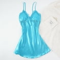 thumbnail image 1 of Camisón de satén con tirantes finos para mujer, vestido de dormir Sexy con cuello en V, Color liso, sin mangas qym unisex, 1 of 2