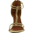 thumbnail image 3 of BONNIBEL ROSITA-2 Womens T-strap Back Zipper Ankle Strap Stiletto Dress Sandals, Beige, 8.5, 3 of 4