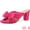 Hot Pink, variant on DARING DIVA Women's Pleated Bow Heels Slip on Chunky Heel Slouches Green 7