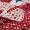 thumbnail image 3 of Christmas Themed 3 Pcs Patchwork Quilt Set Snowflake Design Cozy Bedspread for Holiday Season, 3 of 12
