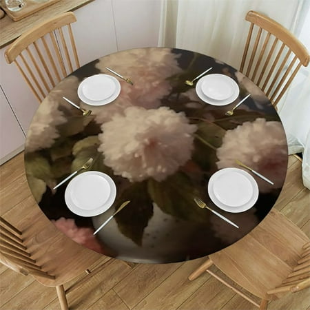 

Autua Flowers Round Table Cover Stain Resistant Washable Perfect for Indoor Outdoor Tablecloth Kitchen Dining Wedding Parties Waterproof 42 -46