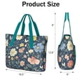 thumbnail image 3 of Tote Bag for Women - Pioneer Flower Shoulder Bag - Large Utility Work Duffle Bag with Zipper Handbag for Travel, Work, Sprots, 3 of 5