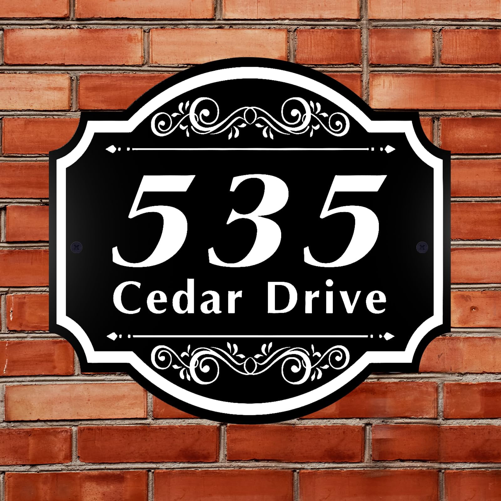 Personalized Address Plaque, House Address Sign, Address Signs for Houses Outside Door, Street or Mailbox, Indoor/Outdoor Use,Metal Aluminum