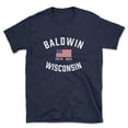 thumbnail image 1 of Baldwin Wisconsin Patriot Men's Cotton T-Shirt, 1 of 1