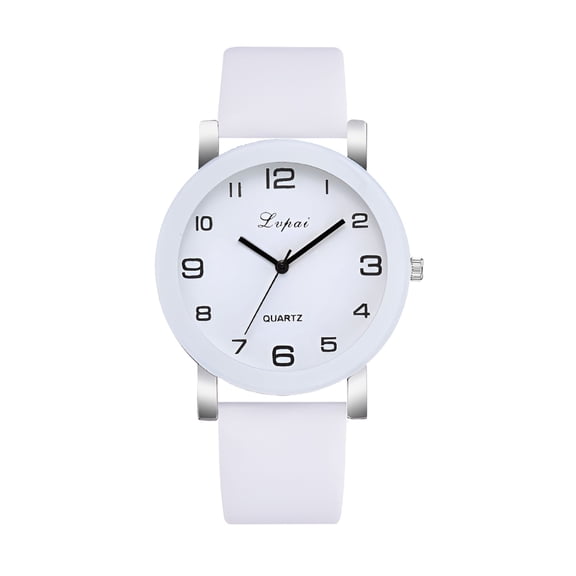 DESIGNICE Womens Leather Watch Fashion Casual Dress Watches Roman Numerals Quartz Ladies Wrist Watch White