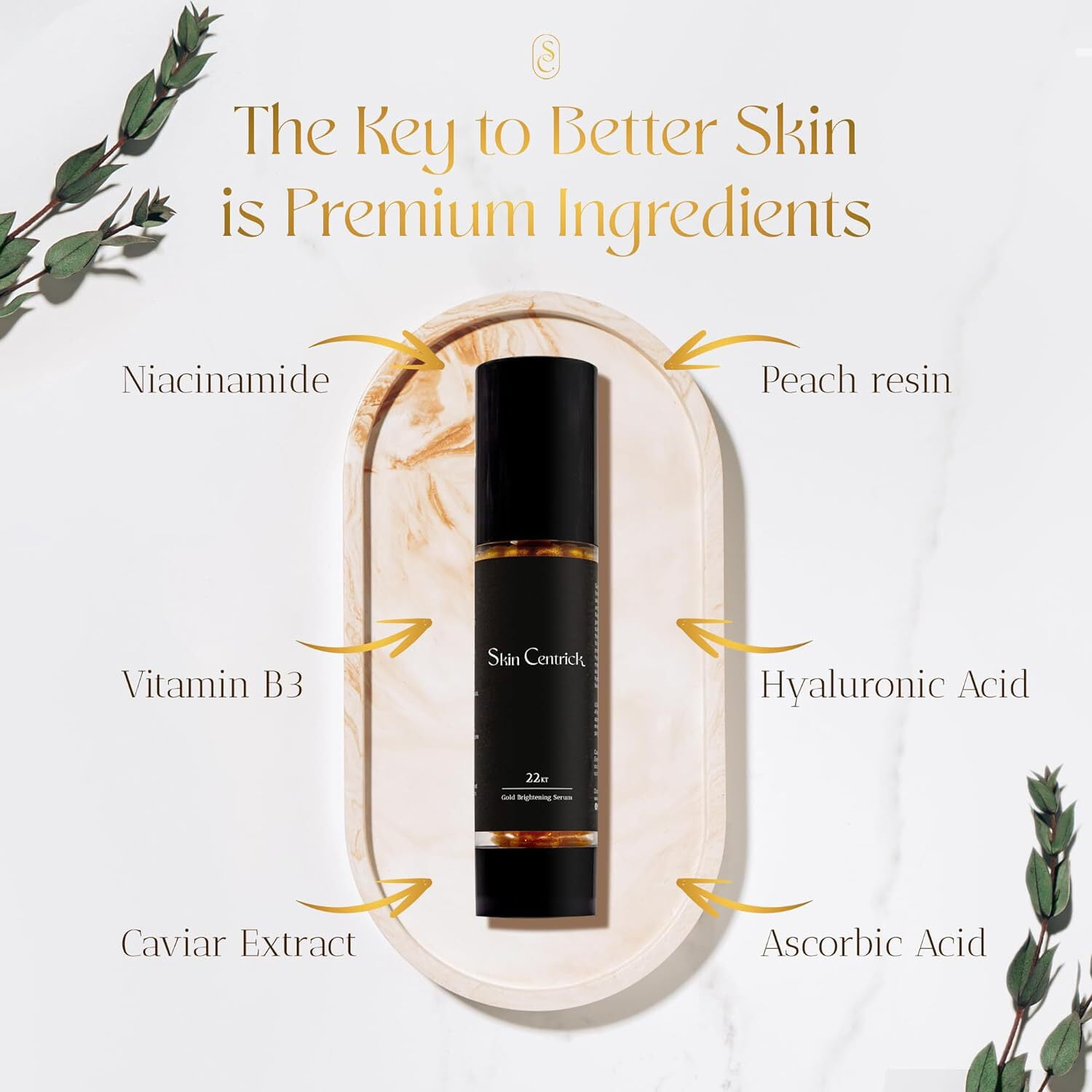 Skin Centrick Gold-Infused Serum - Niacinamide & Vitamin B3 Formula for Skin Clarity and Hydration