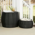 thumbnail image 3 of Household Essentials Handwoven Resin Barrel Side Table Storage Container, Black, 3 of 8