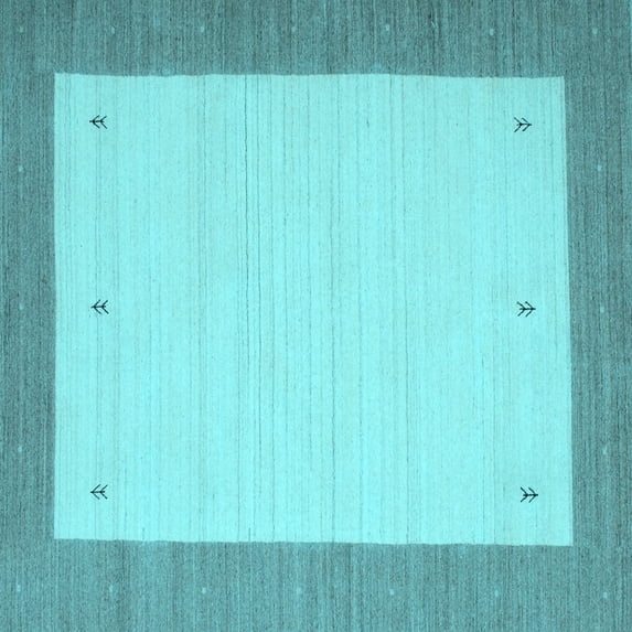 Ahgly Company Indoor Square Solid Light Blue Modern Area Rugs, 4' Square
