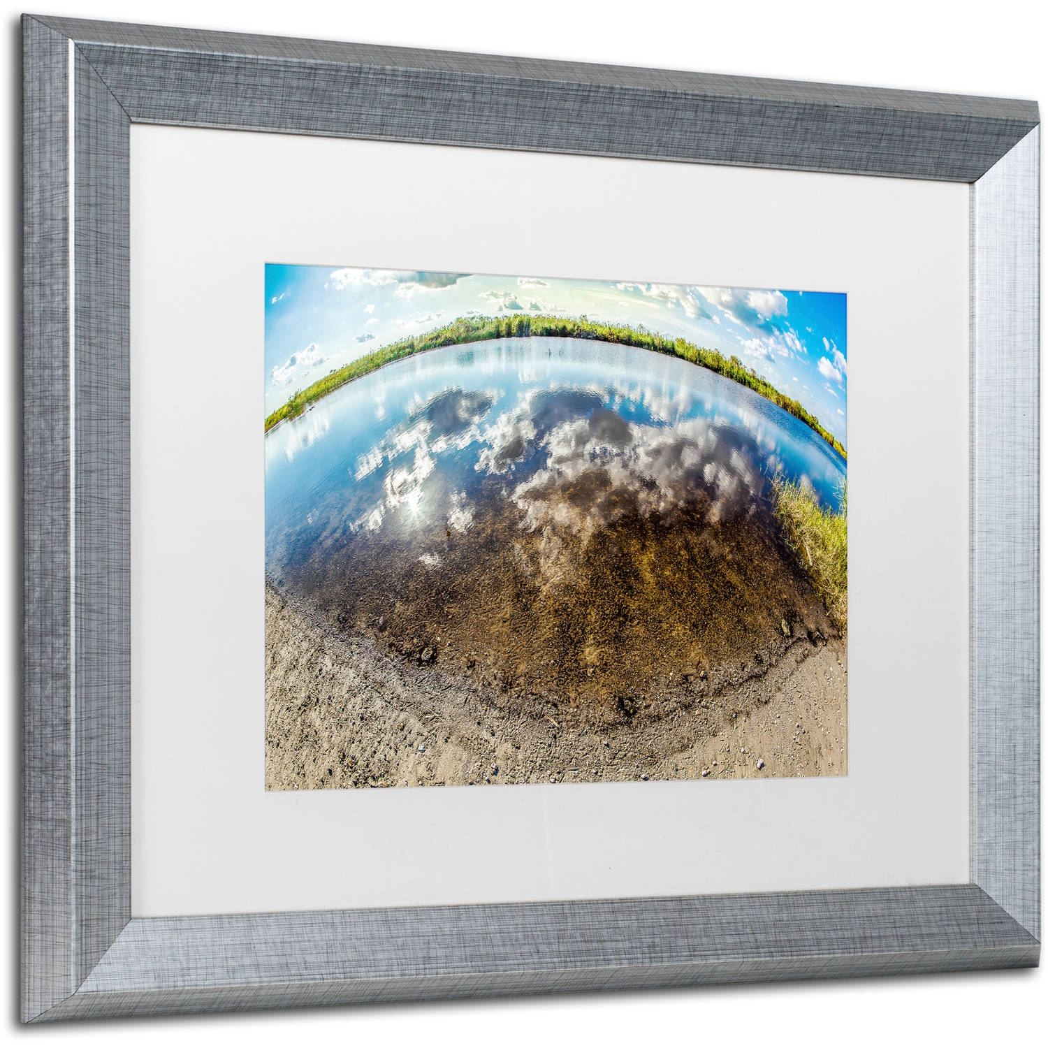 Trademark Fine Art "Earth Eyeball" Canvas Art by Yale Gurney, White Matte, Silver Frame