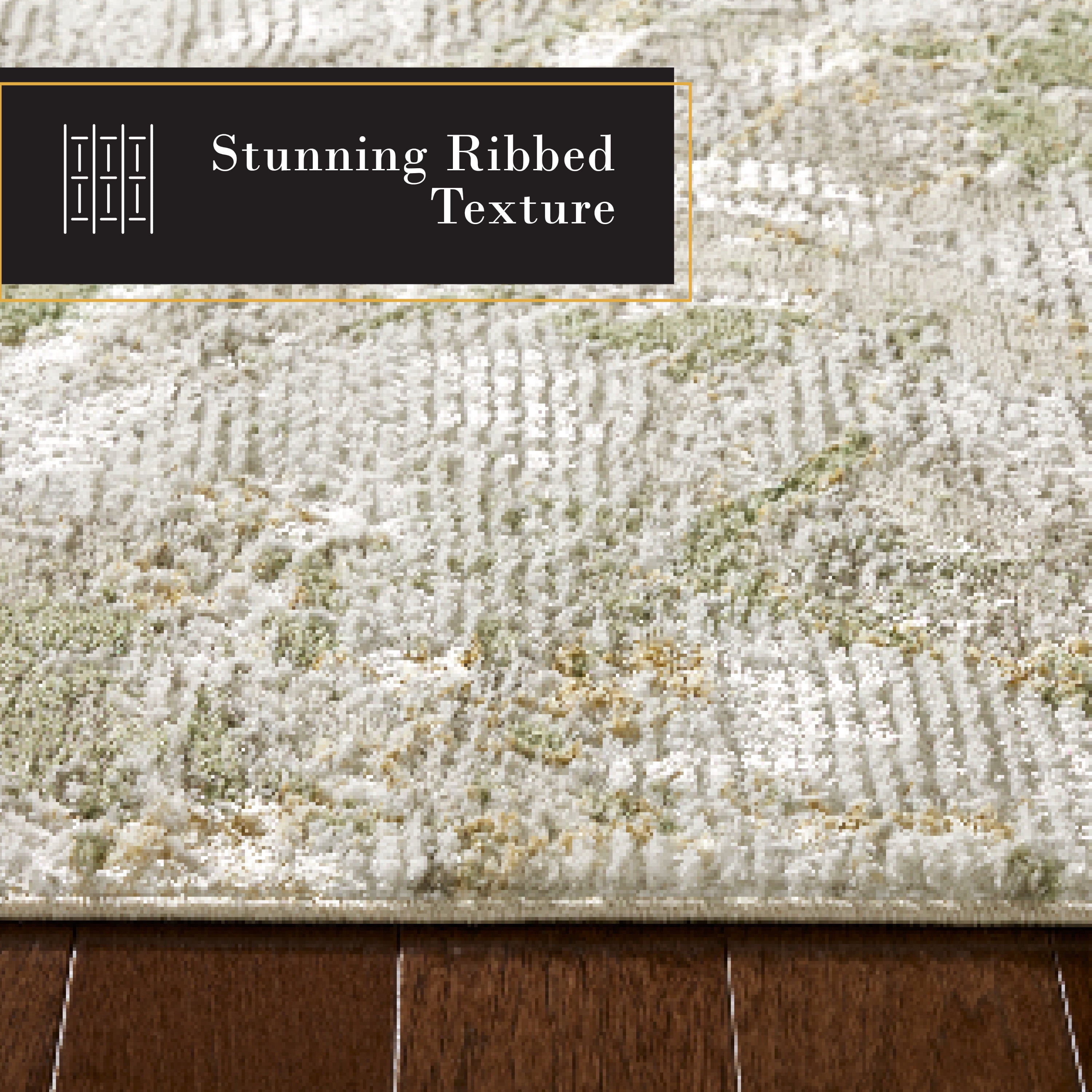 TOWN & COUNTRY LUXE Opaline Bold Marble Runner Area Rug with Glam Metallic Ribbed Texture Pile, Sage Green, 1'9"x7'2"